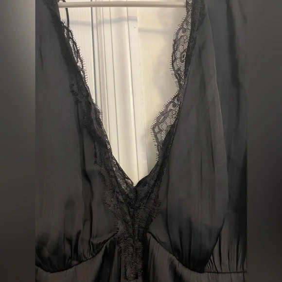 Anthropologie 2023 Lace Silk Black Tank - Picture 3 of 5